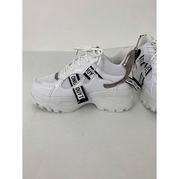 AEWLFTY NWOB Sneakers White Athletic Shoes Mod Contemporary Street Shoes - Size - Picture 7 of 10